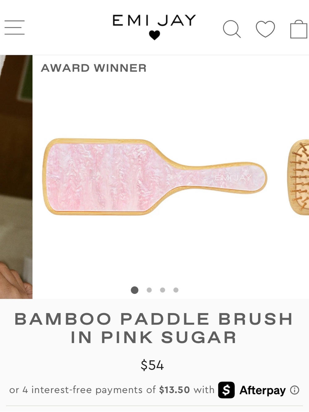 Emi Jay Pink Sugar Bamboo Paddle Brush